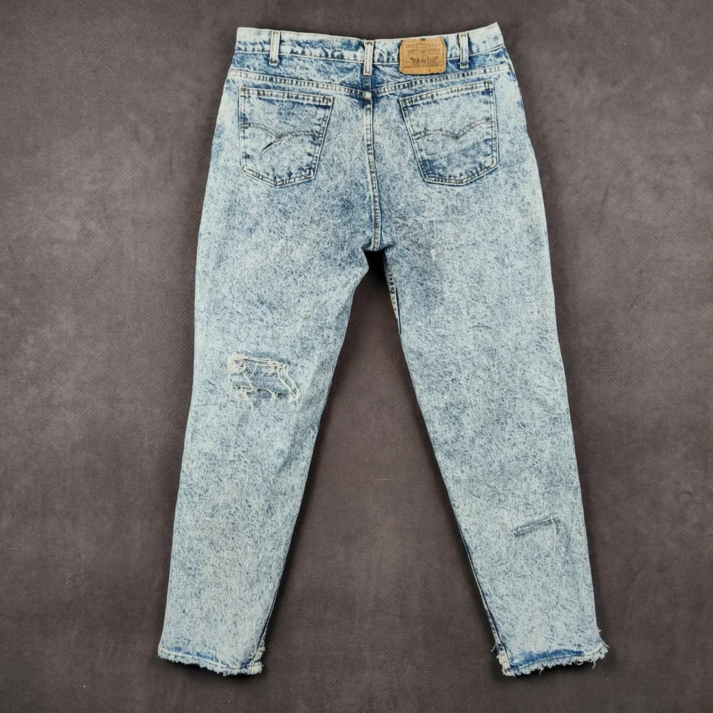Vintage Levis 550 Jeans Mens 38x34 Made in USA Acid Wash Thrashed 40550-0209‎